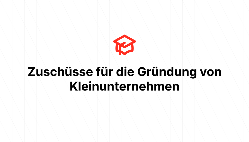 Zuschüsse für die Gründung von Kleinunternehmen